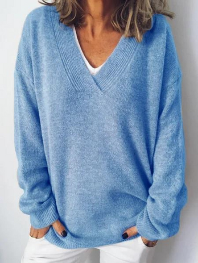 Monika - Pullover in Cashmere con Scollatura a V