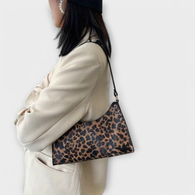 Nora. - Borsa a tracolla in stile francese con motivo leopardato