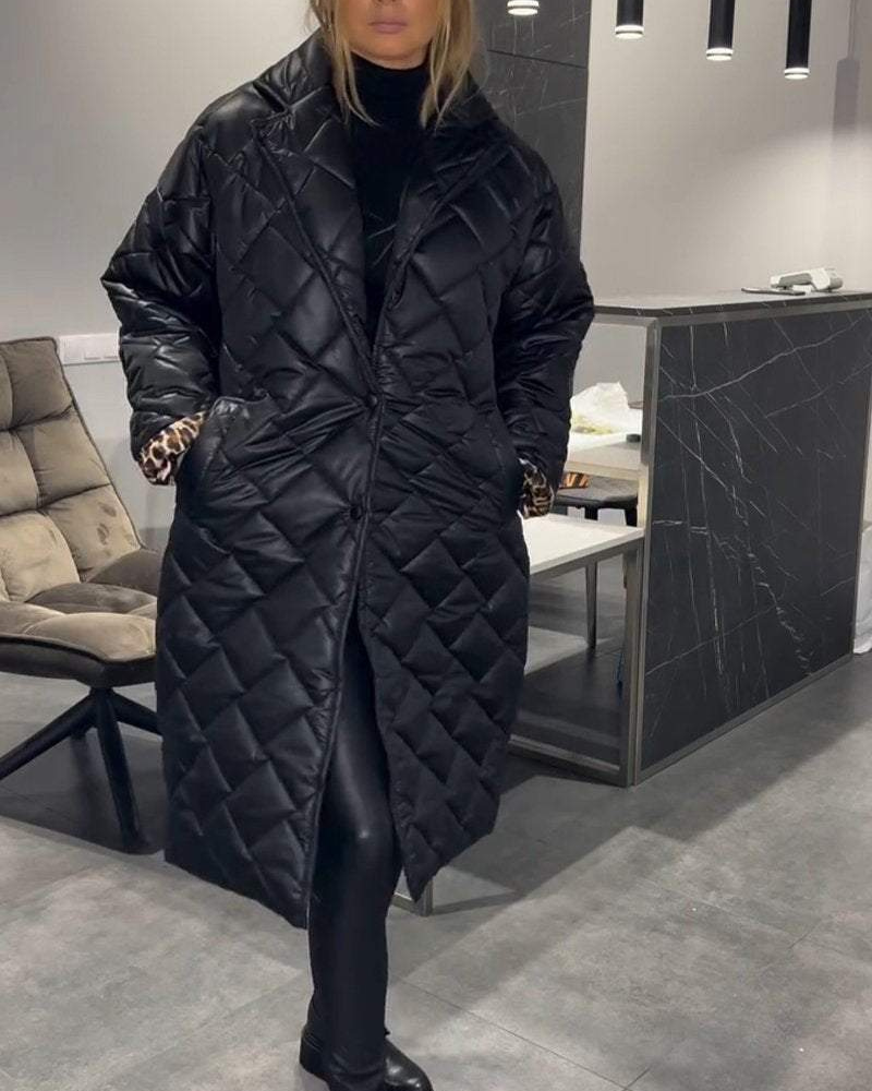 DIASY - Collo Relaxed Cappotto di Cotone di Media Lunghezza