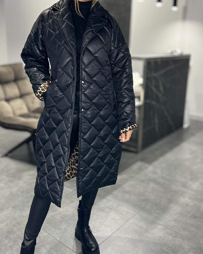 DIASY - Collo Relaxed Cappotto di Cotone di Media Lunghezza
