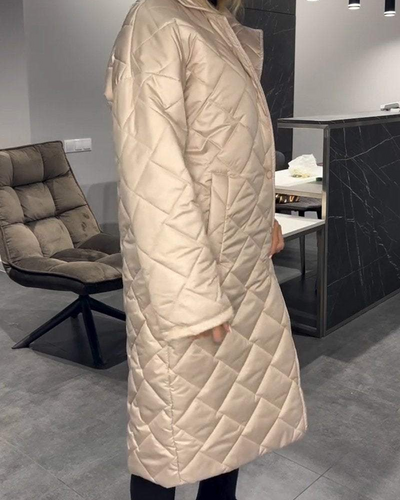 DIASY - Collo Relaxed Cappotto di Cotone di Media Lunghezza