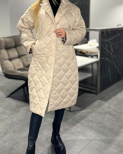 DIASY - Collo Relaxed Cappotto di Cotone di Media Lunghezza