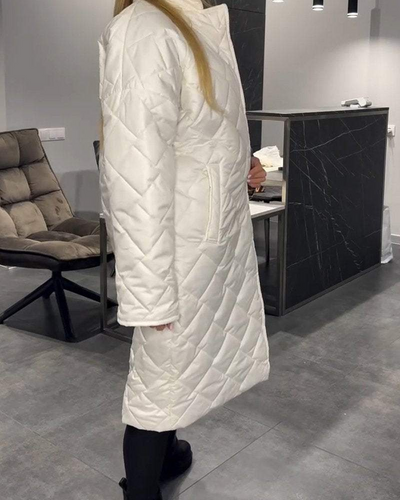 DIASY - Collo Relaxed Cappotto di Cotone di Media Lunghezza