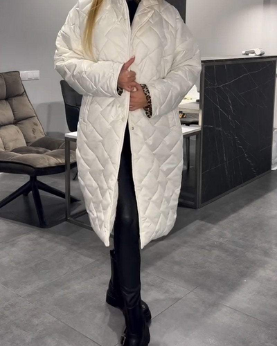 DIASY - Collo Relaxed Cappotto di Cotone di Media Lunghezza