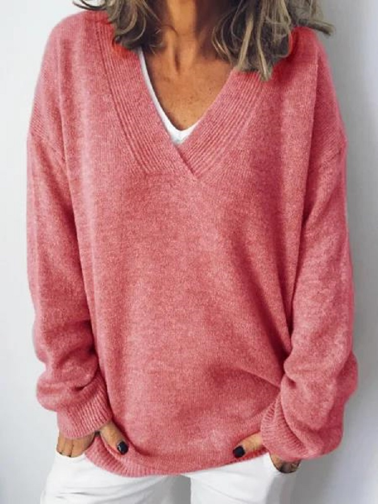Monika - Pullover in Cashmere con Scollatura a V