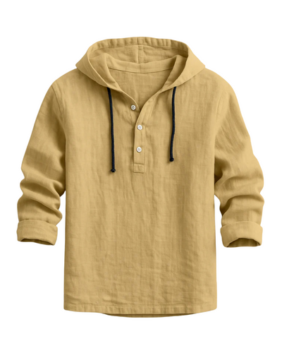 Cavari | Camicia con cappuccio in lino di lusso
