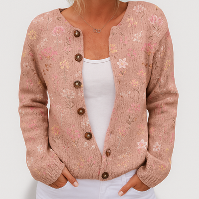 Alina | Cardigan a Maglia Floreale da Donna | Vestibilità Versatile