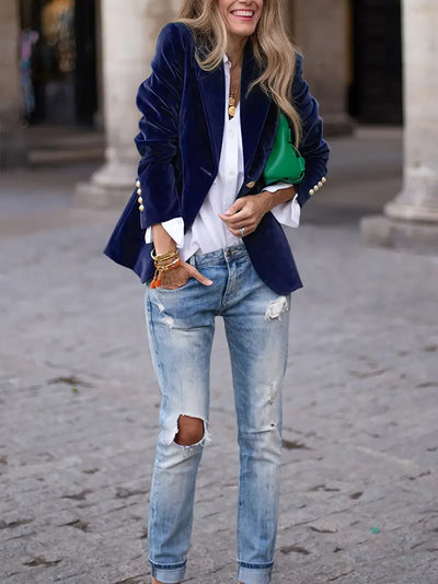 GIULISSA | BLAZER IN VELLUTO ELEGANTE