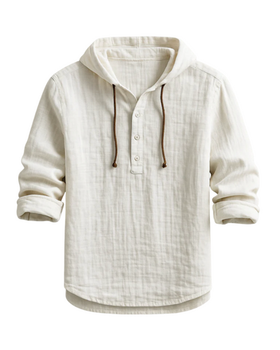 Cavari | Camicia con cappuccio in lino di lusso
