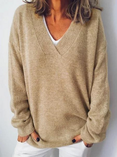 Monika - Pullover in Cashmere con Scollatura a V
