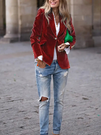 GIULISSA | BLAZER IN VELLUTO ELEGANTE