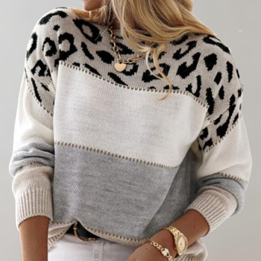 Cavari | Maglione casual con elegante stampa leopardata