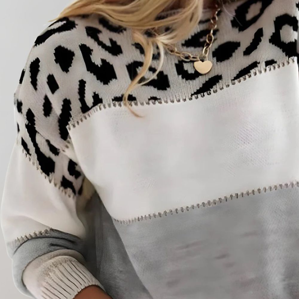 Cavari | Maglione casual con elegante stampa leopardata