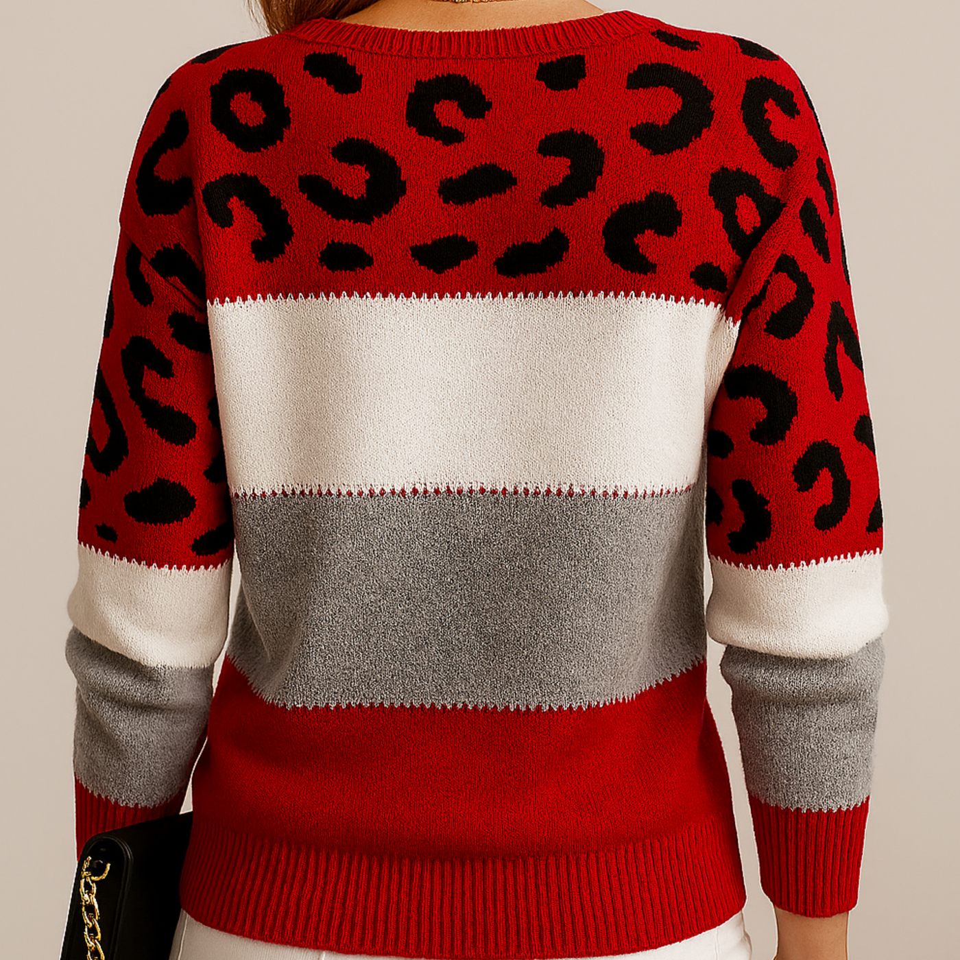Cavari | Maglione casual con elegante stampa leopardata