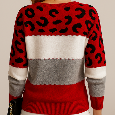 Cavari | Maglione casual con elegante stampa leopardata
