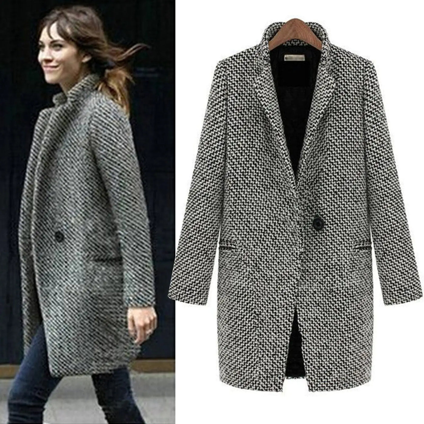Delphine™ | Elegante cappotto lungo in lana