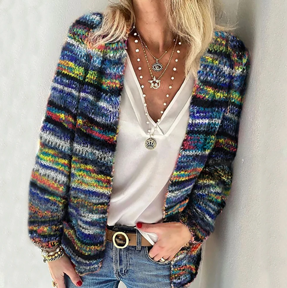 Cavari | Cardigan multicolor accogliente