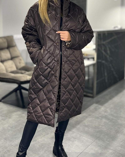 DIASY - Collo Relaxed Cappotto di Cotone di Media Lunghezza