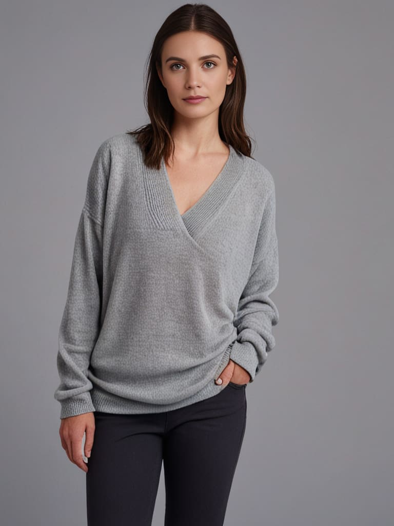 Monika - Pullover in Cashmere con Scollatura a V