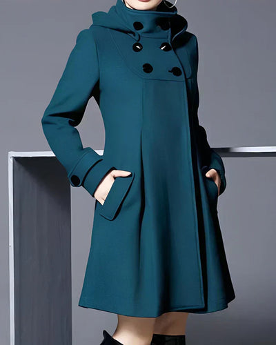 Aria™ | Cappotto elegante in lana con cappuccio