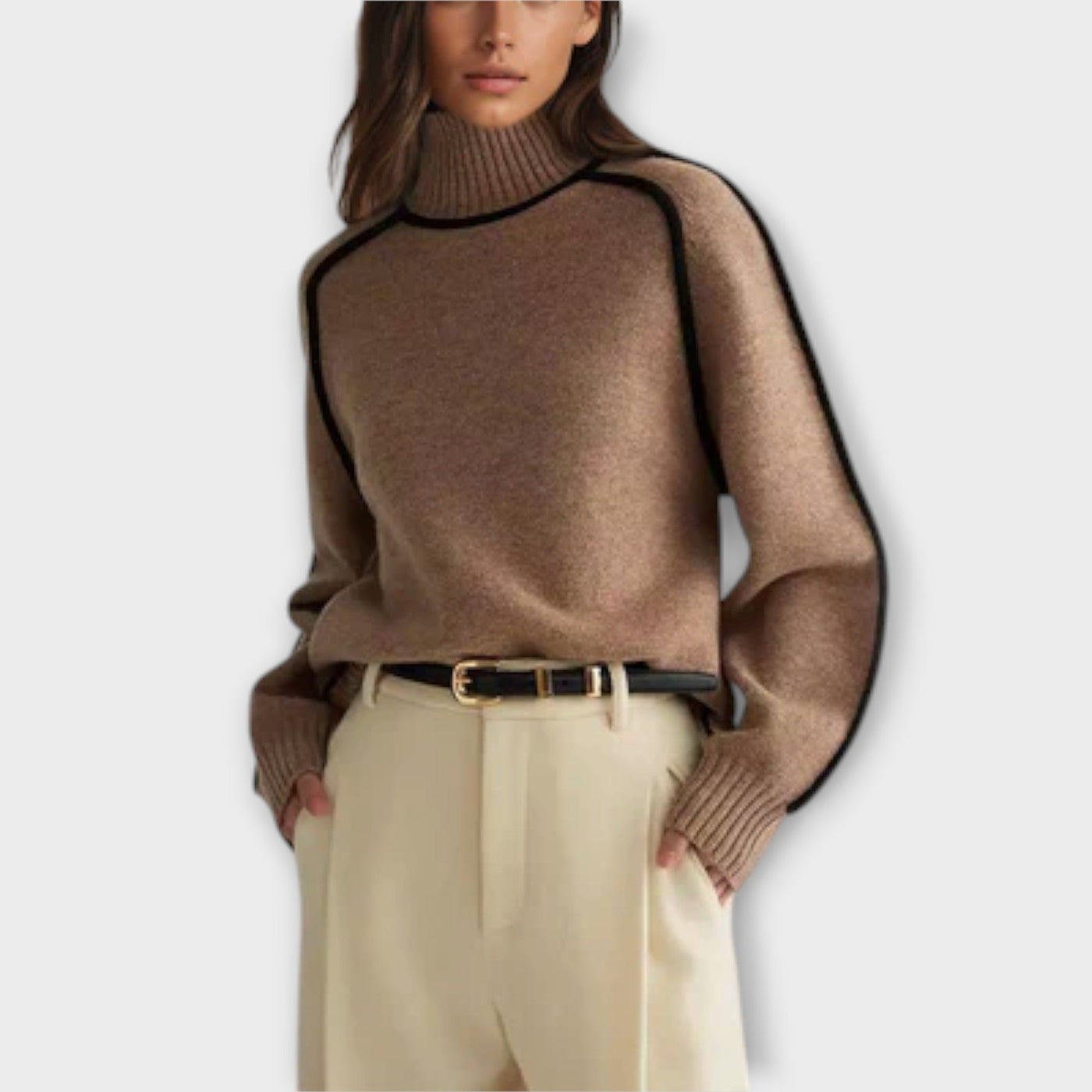 Briella | Maglione a Collo Alto a Costine per Donna | Morbido e strutturato