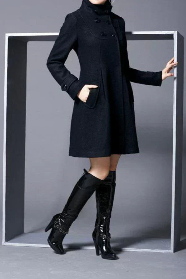Aria™ | Cappotto elegante in lana con cappuccio
