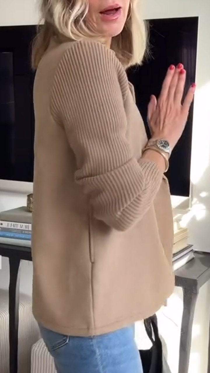 Amelia™ | Elegante blazer con maniche in maglia