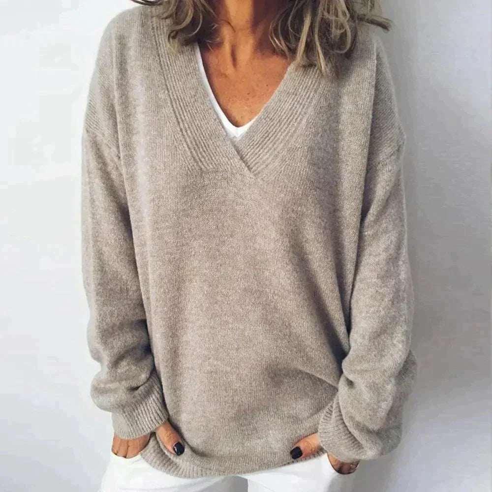 Monika - Pullover in Cashmere con Scollatura a V