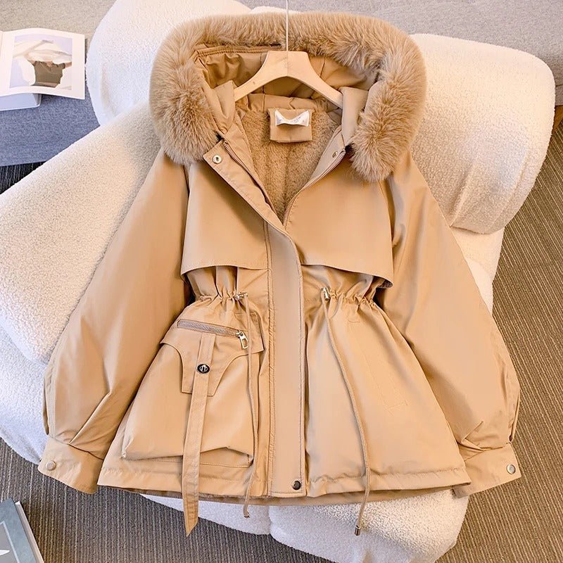 Amicizia™ | Elegante giacca invernale in piuma con pelliccia