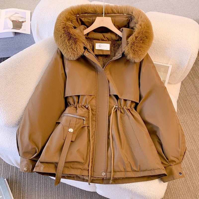 Amicizia™ | Elegante giacca invernale in piuma con pelliccia